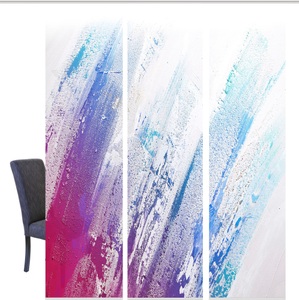 HOME WOHNIDEEN, HOME WOHNIDEEN Schiebegardine »PAINTING«, blickdicht, Digital bedruckt, HOME WOHNIDEEN Schiebegardine »PAINTING«, (3 St.), blickdicht, Digital bedruckt