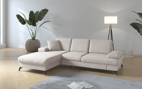 sit&more Ecksofa »Morris Jubi L-Form, inklusive XXL-Liegefläche, bzw. Schlaffunktion«, Bettfunktion, Armteilverstellung und 1 Zierkissen