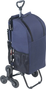Wenko, Treppensteiger-Einkaufstrolley mit Sitz, Blau, Einkaufstrolley mit Sitz