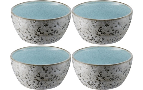 Bitz, Bitz Schale ? 12 cm 4 St?ck, Grau Hellblau, Bitz Snackschale, 4 tlg., aus Steinzeug