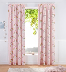 LÜTTENHÜTT, Gardine, »Einhorn«, Lüttenhütt, Kräuselband 1 Stück, Lüttenhütt Gardine »Einhorn«, (1 St.), Kindergardine, bedruckt, halbtransparent, Einhörner, Regenbogen