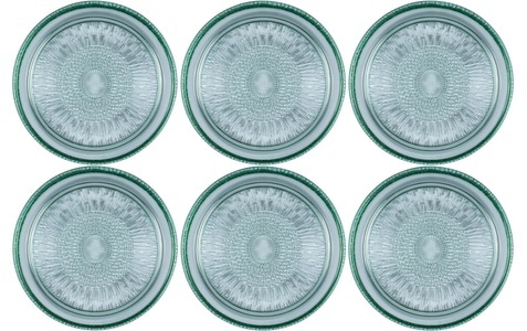 Micasa, Teller BITZ KUSINTHA, Micasa, Bitz Speiseteller »Kusintha Ø 18 cm 6 Stück, Grün«, (Set, 6 St.)
