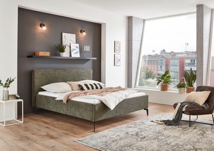 meise.möbel Polsterbett »Riva II«, mit schwarzen Metallfüssen, wahlweise mit Bettkasten