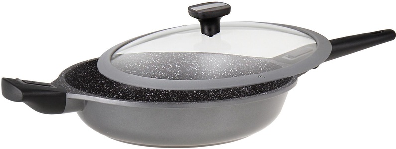 Stoneline, STONELINE Schmorpfanne »Imagination PLUS«, STONELINE Schmorpfanne »Imagination Plus«, Aluminiumguss, Steinpartikel-Beschichtung, Ø 28 cm, Induktion
