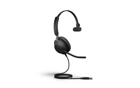 Jabra (Mobile), Jabra Evolve2 40 MS Mono USB-A Headset, Jabra On-Ear Headset Evolve2 40 MS Mono, monaural, USB-A, kabelgebunden, 3 digitale MEMS-Mikrofone, schwarz