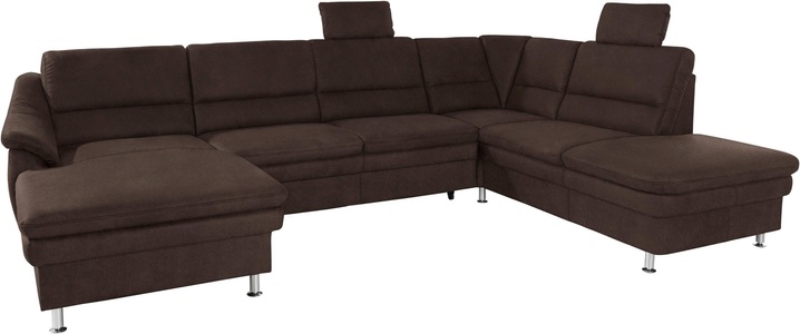SIT&MORE, sit&more Wohnlandschaft, sit&more Wohnlandschaft »Cardoso U-Form« mit Federkern und Kopfstützen, mit Bettfunktion und Relaxfunktion