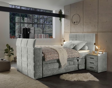 ED EXCITING DESIGN Boxspringbett »Denver« inkl. Motor, Topper und motorisierter TV-Halterung bis 40 Zoll