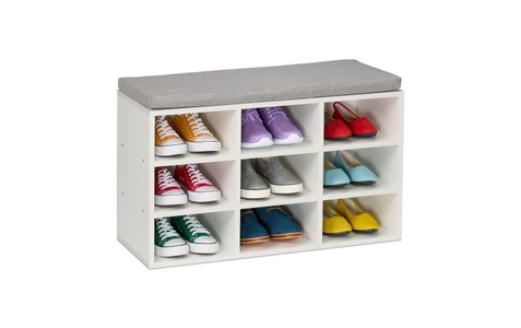 relaxdays Schuhschrank »mit Sitzfläche mit 9 Fächern«