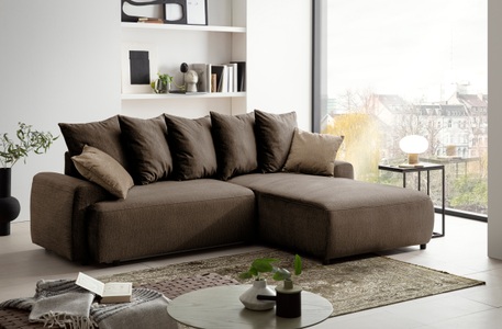 exxpo - sofa fashion, exxpo - sofa fashion Ecksofa, inklusive Bettfunktion, Bettkasten, Zier- und Rückenkissen, exxpo - sofa fashion Ecksofa »Game, gemütlich mit 5 Rückenkissen und 2 Zierkissen, L-Form«, inkl. Bettfunktion und Bettkasten, bequem, tolle Verarbeitungsdetails