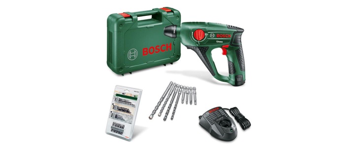Bosch Home and Garden, Bosch Home and Garden Uneo SDS-Quick-Akku-Bohrhammer 12 V 2.5 Ah Li-Ion inkl. Akku, inkl. Zubehör, inkl. Koffer, Bosch Uneo 12 Li (1x2,5 Ah) Akku Bohrhammer