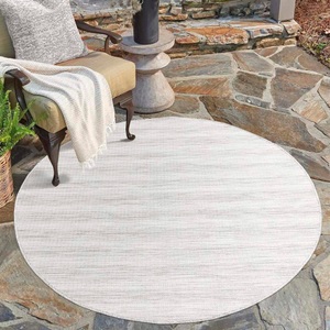 Carpet City, Carpet City Teppich »Palm«, rund, 5 mm Höhe, Wetterfest & UV-beständig, für Balkon, Terrasse, Flur, Küche, flach gewebt, Carpet City Teppich »PALM3471«, rund, 5 mm Höhe, Wetterfest & UV-beständig, für Balkon, Terrasse, Küche, flach gewebt