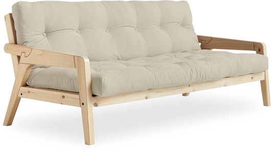 Karup Design, Karup Design Schlafsofa GRAB Gestell und Stofffarbe auswählbar, Karup Design Schlafsofa, Mit Holzstruktur, inkl. Futonmatratze, Liegefläche 130x190 cm