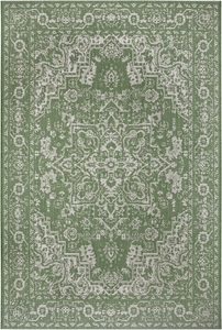 White Label, White Label - Teppich In-& Outdoor - 80 x 150 cm; - Grün Creme, Home affaire Teppich »Georgia«, rechteckig, 3 mm Höhe, In- & Outdoor-Teppich, strapazierfähig, pflegeleicht, Flachgewebe