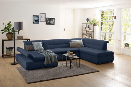 my home Wohnlandschaft »Avesa«, Wahlweise mit Armteilverstellung und Bettfunktion, B/T/H: 355/216/80 cm