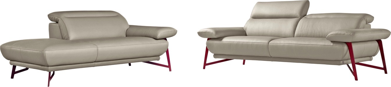 Egoitaliano, Egoitaliano Polstergarnitur »Anais«, Set: bestehend aus Sofa und Ottomane, inkl. Kopfteilverstellung, Egoitaliano Polstergarnitur »Anais, Design mit hohem Sitzkomfort für mehr Bequemlichkeit«, Set: bestehend aus Sofa und Ottomane, inkl. Kopfteilverstellung