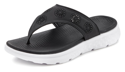 VIVANCE, Vivance Zehentrenner, Pantolette mit Cut-Out-Muster VEGAN, Vivance Zehentrenner, Dianette mit Cut-Out-Muster VEGAN