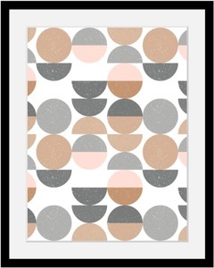 undefined, Bild »Punkte«, queence Bild »Punkte«, Abstrakt-Kunst-Figuren, HD Premium Poster-Druck inkl. Holzrahmen