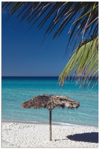Artland, Artland Wandbild »Sonnenschirm am Strand«, Artland Poster »Sonnenschirm am Strand«, Amerika, (1 St.), als Alubild, Leinwandbild, Wandaufkleber oder Poster in versch. Grössen