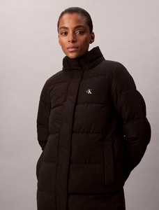 Calvin Klein Jeans Steppmantel, abnehmbare Kapuze, kastige, lange Passform, wattiert