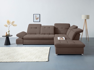 COTTA Ecksofa »Holiday L-Form«, Sitztiefenverstellung, wahlweise mit Bettfunktion inkl. Bettkasten