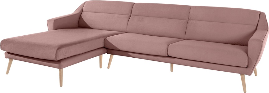 ANDAS, andas Ecksofa »Bille«, mit Naht im Rückenkissen und Beinen aus Eichenholz, Design by Morten Georgsen, andas Ecksofa »Bille L-Form«, mit Naht im Rückenkissen und Beinen aus Eichenholz