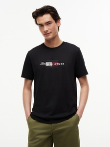 Tommy Hilfiger, Tommy Hilfiger T-Shirt "SCRIPT FLAG REGULAR TEE" aus Jersey mit Flag-Grafik