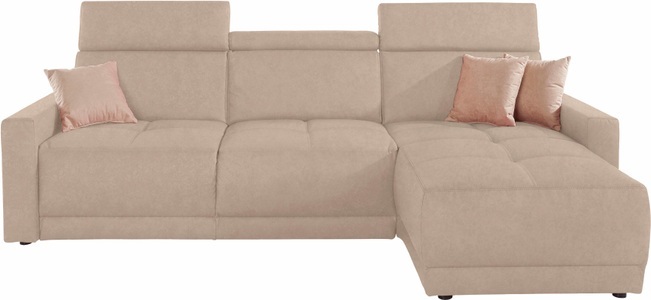 DOMO collection, DOMO collection Ecksofa, DOMO collection Ecksofa »Ava L-Form«, mit Recamiere, Federkern wahlweise mit Kopfteilverstellungen