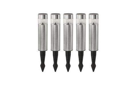 Eglo, Eglo - 5er-Set LED-Solarlampen, EGLO LED Gartenleuchte »SOLAR Set 5x Leuchten, Edelstahl«