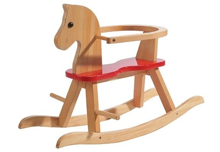 Roba, roba Schaukelpferd Holz, farbig lackiert, roba® Schaukelpferd »Natur/Rot«, aus Holz