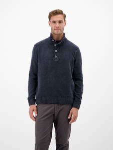 LERROS Strickpullover, Chenille-Pullover mit Troyer