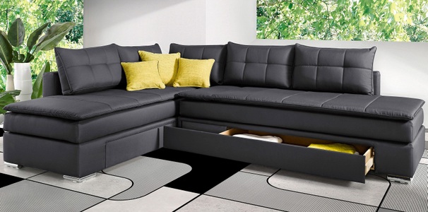 INOSIGN, INOSIGN Ecksofa »Night & Day«, mit Dauer-Schlaffunktion, INOSIGN Ecksofa »Night & Day L-Form mit Dauer-Schlaffunktion ohne Armlehnen«, mit Boxspring-Bettfunktion 180x200 cm und Bettkasten, Dauerschläfer!