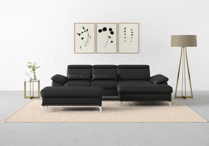 SIT&MORE, sit&more Ecksofa »Cabrio«, mit Sitztiefen- und Armteilverstellung sowie Federkern, 2 Nierenkissen