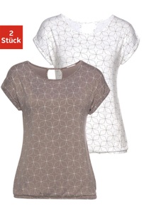 Lascana, LASCANA T-Shirt, LASCANA T-Shirt, mit kleinem Cut-Out im Nacken