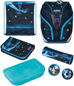 Herlitz, SoftLight Plus Space Boy, Schulranzen, Herlitz Schulrucksack »SoftLight Plus, Space Boy«, Reflektoren-Floureszierende Flächen, mit 2 abnehmbaren Applikationen