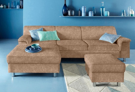 INOSIGN, INOSIGN Ecksofa, wahlweise mit Bettfunktion, DOMO collection Ecksofa »Jamie, modern und elegant, Fusshöhe 9cm, L-Form,« wahlweise mit Bettfunktion