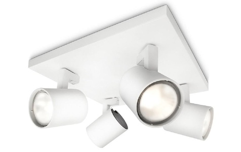 Philips, Philips Deckenspot »Philips Spot Runner«, Philips Aufbauspot Runner, 4 x GU10, 20 W, Weiss