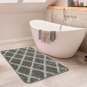 PACO HOME, Paco Home Badematte »Side 506«, Höhe 25 mm, rutschhemmend beschichtet, fussbodenheizungsgeeignet, Badteppich, Rauten Design, waschbar, rechteckig & rund erhältlich, Paco Home Badematte »Side 506«, Höhe 24 mm, rutschhemmend beschichtet, fussbodenheizungsgeeignet, Badteppich, Rauten Design, waschbar, rechteckig & rund erhältlich