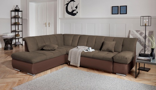 DOMO collection, DOMO collection Ecksofa, DOMO collection Ecksofa »Mona L-Form bequem und komfortabel, Breite 271cm, L-Form« wahlweise mit Bett- und Armlehnfunktion