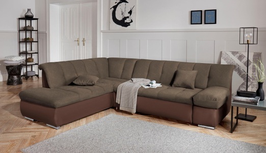 DOMO collection, DOMO collection Ecksofa, DOMO collection Ecksofa »Mona L-Form bequem und komfortabel, Breite 271cm, L-Form« wahlweise mit Bett- und Armlehnfunktion