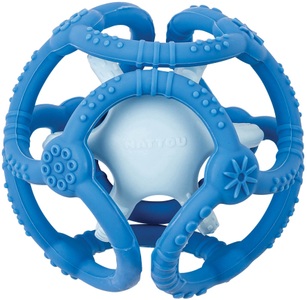 Nattou, NATTOU SILIKON Ballset 2er Pack petrolblau-hellblau, petrolblau, hellblau, Nattou Beissring »Silikon Bälle Set, blau«, (Set, 2 tlg.)