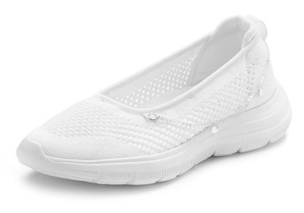 Lascana, LASCANA Slip-On Sneaker, Ballerina mit Ketten-Element VEGAN, LASCANA Sneaker »Slip-On-Sneaker«, mit Ketten-Element, Slipper, Ballerina, Halbschuhe VEGAN