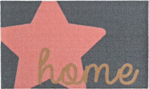 Zala Living, Fussmatte, Zala Living, »Star Home«, Höhe 7 mm, rutschhemmend beschichtet, getuftet, HANSE Home Fussmatte »Star Home, Türmatte«, rechteckig, 7 mm Höhe, Stern, mit Spruch, Schrift, Robust, Rutschhemend, Eingang, Waschbar