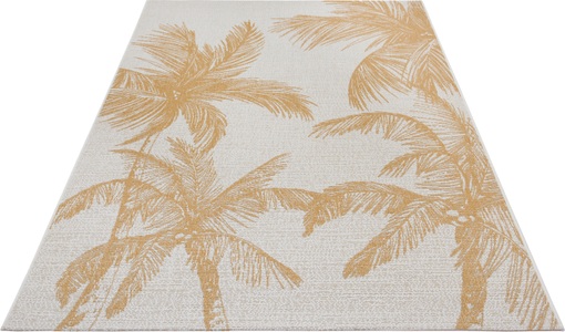 NORTHRUGS, NORTHRUGS Outdoorteppich »Jaora«, rechteckig, 3 mm Höhe, In-und Outdoor geeignet, Florales Design, ?Wohnzimmer, Balkon, Terrasse, Garten, Robust, Pflegeleicht, Flachgewebe, NORTHRUGS Outdoorteppich »Jaora«, rechteckig, 3 mm Höhe, In-& Outdoor, Teppich, Wetterfest, Balkon, Garten, Wohnzimmer, Palmen