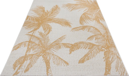 NORTHRUGS, NORTHRUGS Outdoorteppich »Jaora«, rechteckig, 3 mm Höhe, In-und Outdoor geeignet, Florales Design, ?Wohnzimmer, Balkon, Terrasse, Garten, Robust, Pflegeleicht, Flachgewebe, NORTHRUGS Outdoorteppich »Jaora«, rechteckig, 3 mm Höhe, In-& Outdoor, Teppich, Wetterfest, Balkon, Garten, Wohnzimmer, Palmen