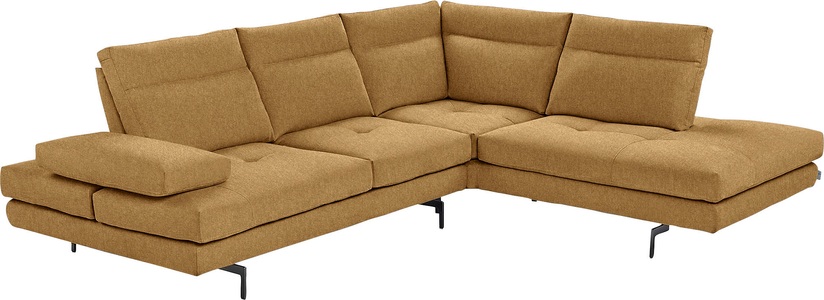 CALIA ITALIA, CALIA ITALIA Ecksofa »Toby Wing«, Sitztiefenverstellung, Eckelement mit Funktion, Füsse in Schwarz matt, CALIA ITALIA Ecksofa »Toby Wing, L-Form, Designsofa mit sensationellem Sitzkomfort«, Sitztiefenverstellung, funktionale Ecke, Füsse in schwarz matt
