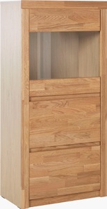 Woltra, Woltra Vitrine »Silkeborg«, schöne grifflose Optik, teilmassiv, 