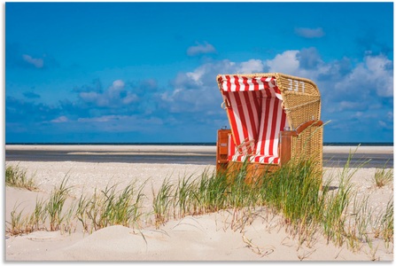 Artland, Artland Wandbild »Strandkorb 337«, Artland Wandbild »Strandkorb 337«, Strand, (1 St.), als Leinwandbild, Wandaufkleber in verschied. Grössen