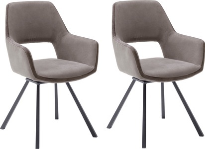 Mca furniture, MCA furniture Esszimmerstuhl »Bayonne«, (Set), 2 St., 2-er Set mit Stoffbezug, Stuhl 180°drehbar mit Nivellierung, belastbar bis 120 kg, MCA furniture Esszimmerstuhl »Bayonne«, (Set), 2 St.