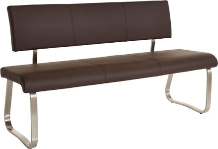 loftscape, home24 Sitzbank Marco, Livetastic Sitzbank in metall, kunststoff braun, edelstahlfarben , Arco , 175x86x59 cm , gebürstet , 000196083410