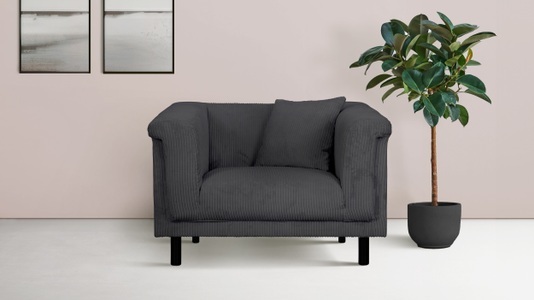 INOSIGN, INOSIGN Sessel »AGNIA B/T/H: 100/85/71 cm«, incl. Zierkissen, auch in Cord und Bouclé, Home affaire Sessel »AGNIA B/T/H: 100/85/71 cm« incl. Zierkissen, auch in Cord und Bouclé